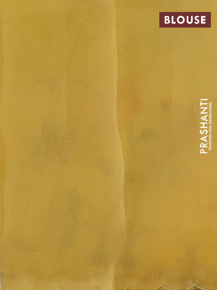 Yellow Pure Organza Silk - Embroidery