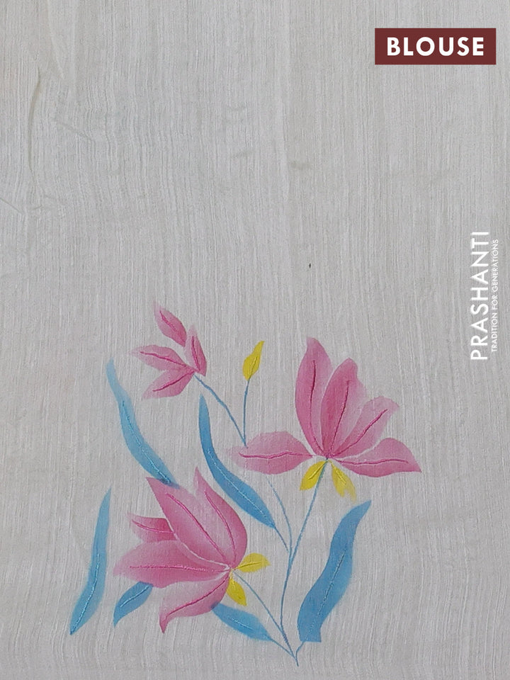 Off White Pure Organza Silk - Embroidery