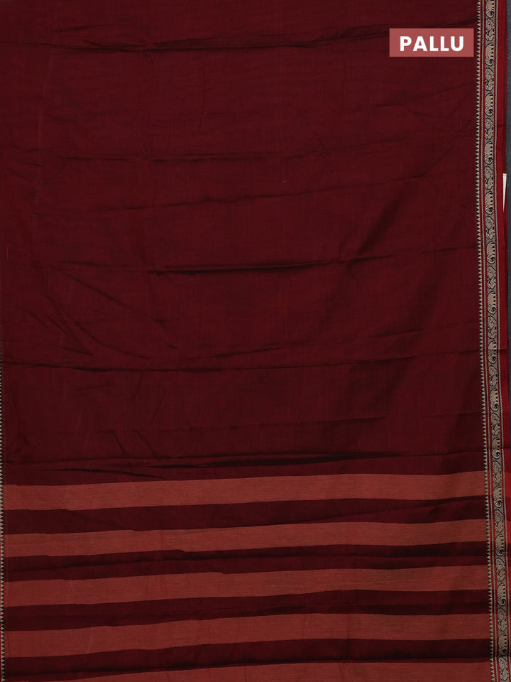 Maroon & Lime Green Narayanpet Cotton - Kalamkari Blouse