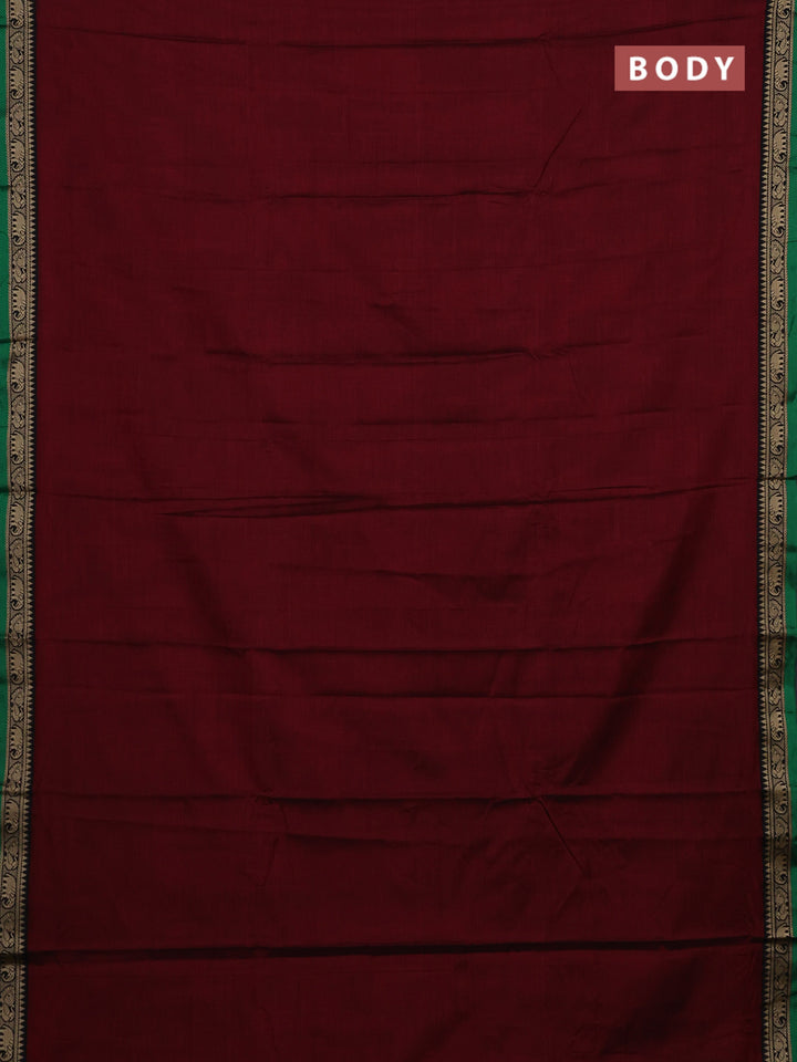 Maroon & Green Narayanpet Cotton - Kalamkari Blouse