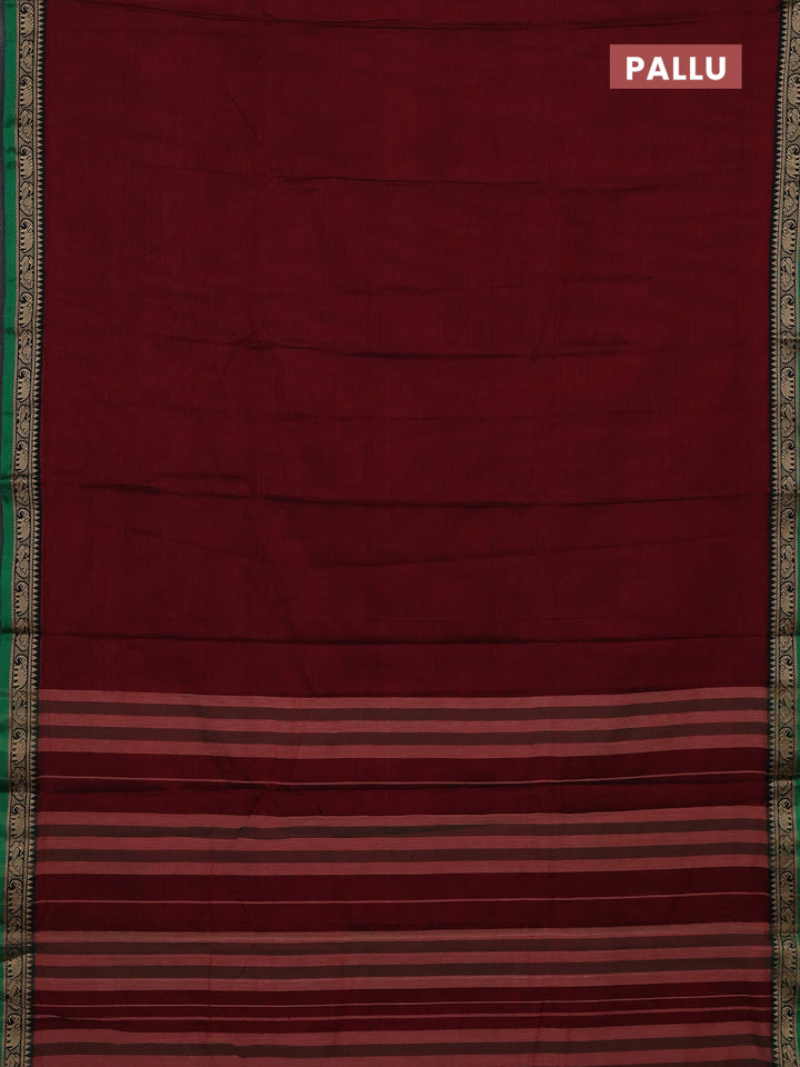 Maroon & Green Narayanpet Cotton - Kalamkari Blouse