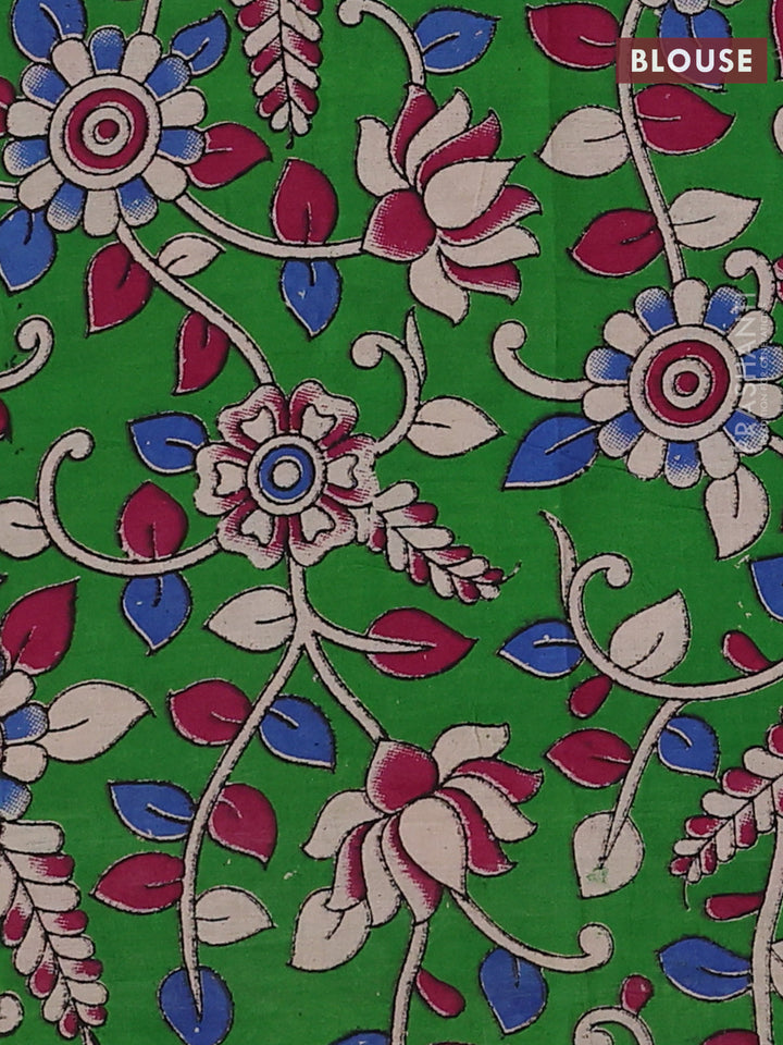 Pink & Green Narayanpet Cotton - Kalamkari Blouse