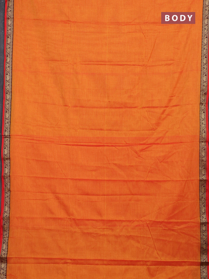 Sunset Orange & Mustard Yellow Narayanpet Cotton - Kalamkari Blouse