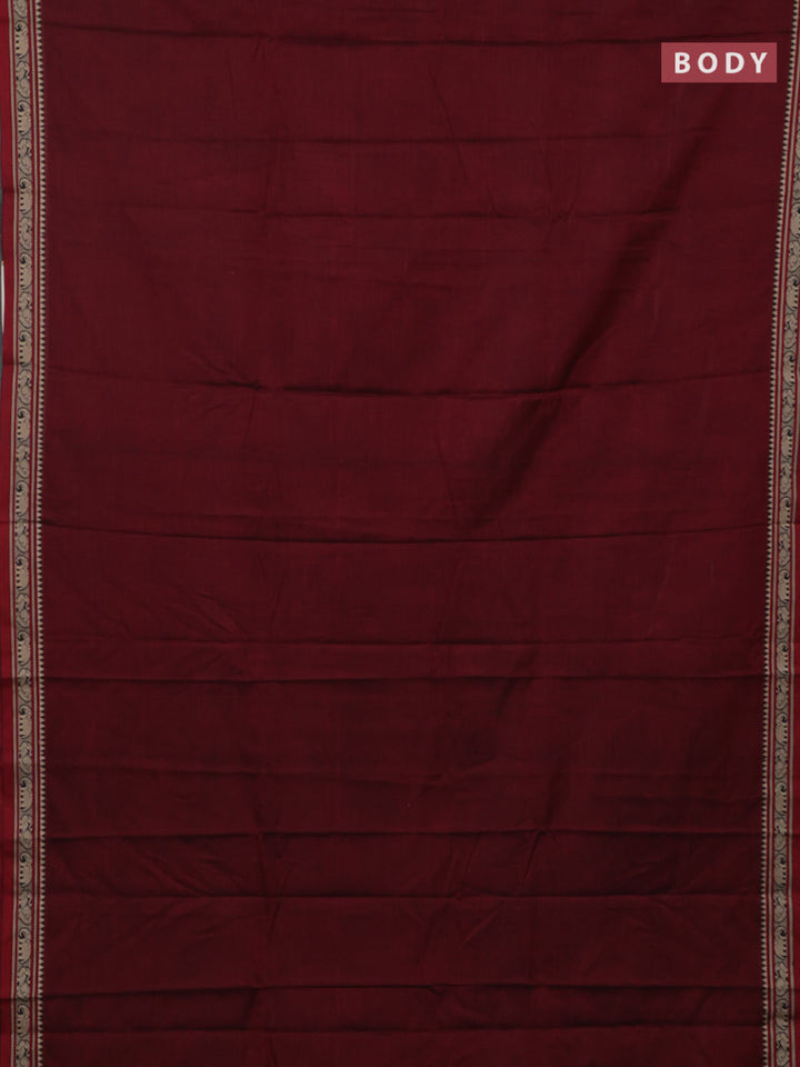 Maroon & Beige Narayanpet Cotton - Kalamkari Blouse
