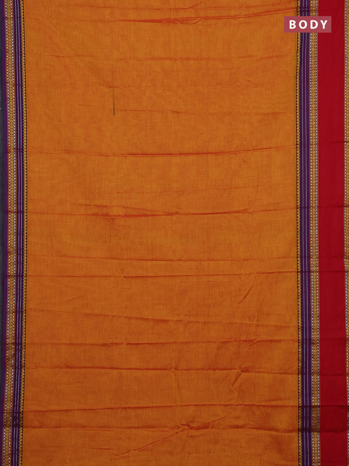 Mustard Yellow & Maroon Narayanpet Cotton - Kalamkari Blouse