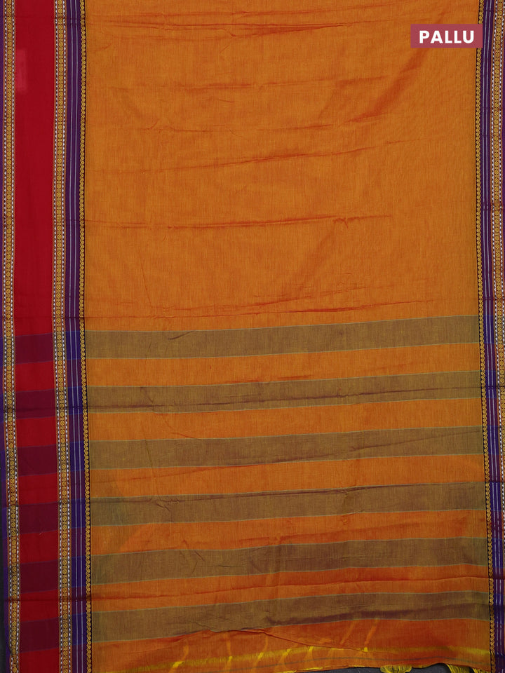 Mustard Yellow & Maroon Narayanpet Cotton - Kalamkari Blouse