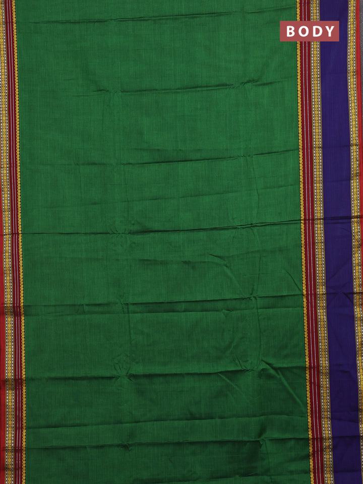 Green & Maroon Narayanpet Cotton - Kalamkari Blouse