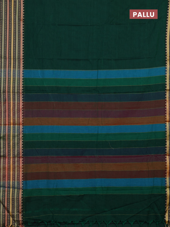Green & Beige Narayanpet Cotton - Kalamkari Blouse