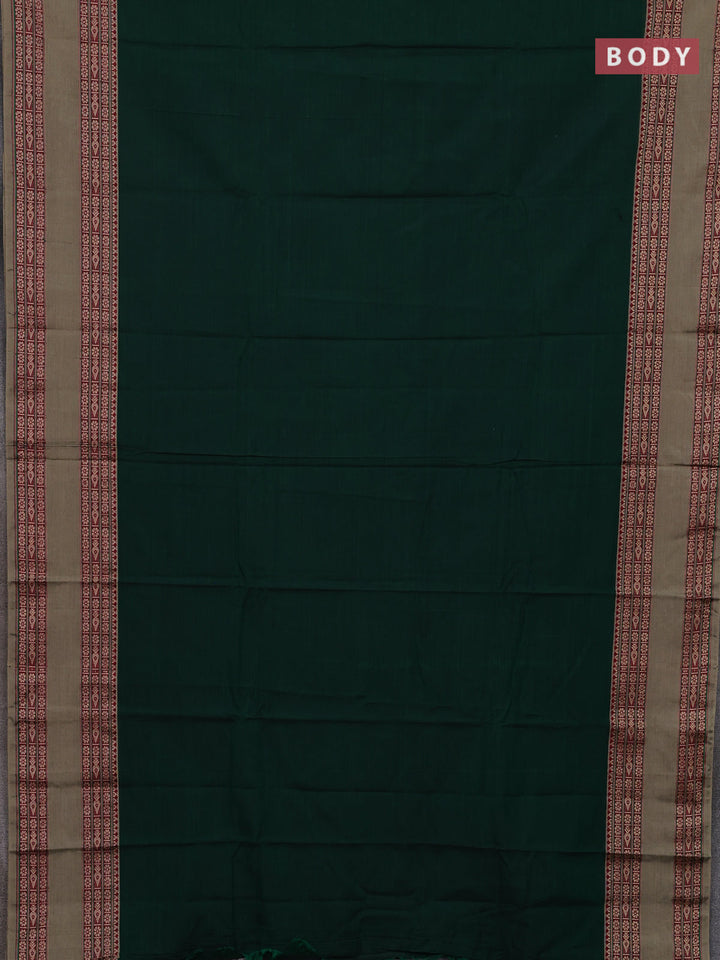 Green & Beige Narayanpet Cotton - Kalamkari Blouse