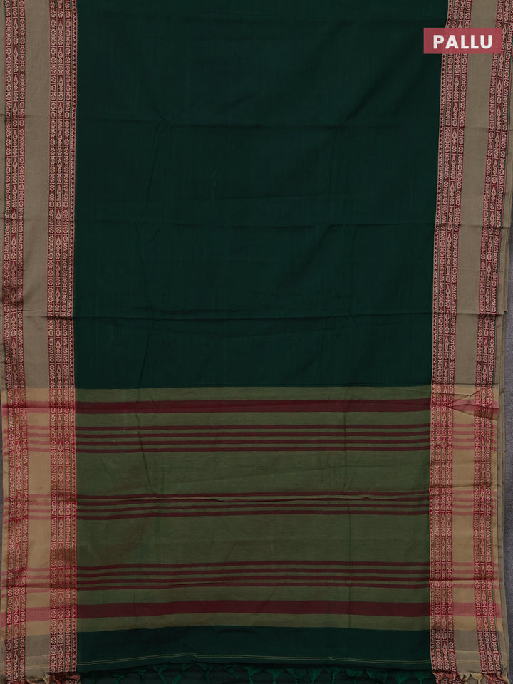 Green & Beige Narayanpet Cotton - Kalamkari Blouse