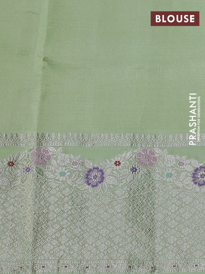 Pista Green Banarasi Kota Silk Saree