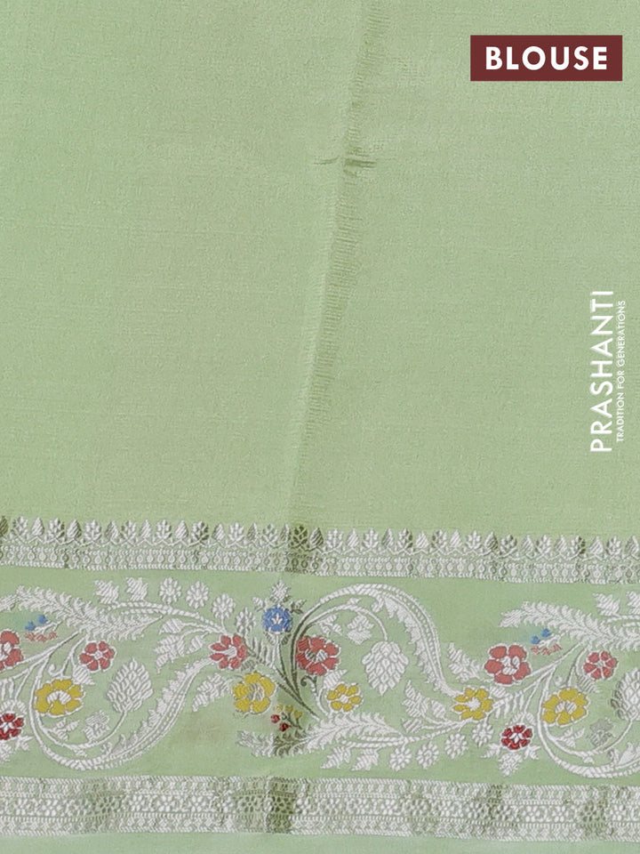 Pista Green Banarasi Kota Silk Saree