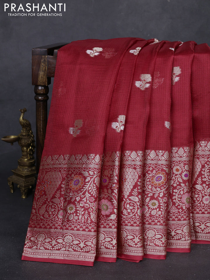 Red Banarasi Kota Silk Saree