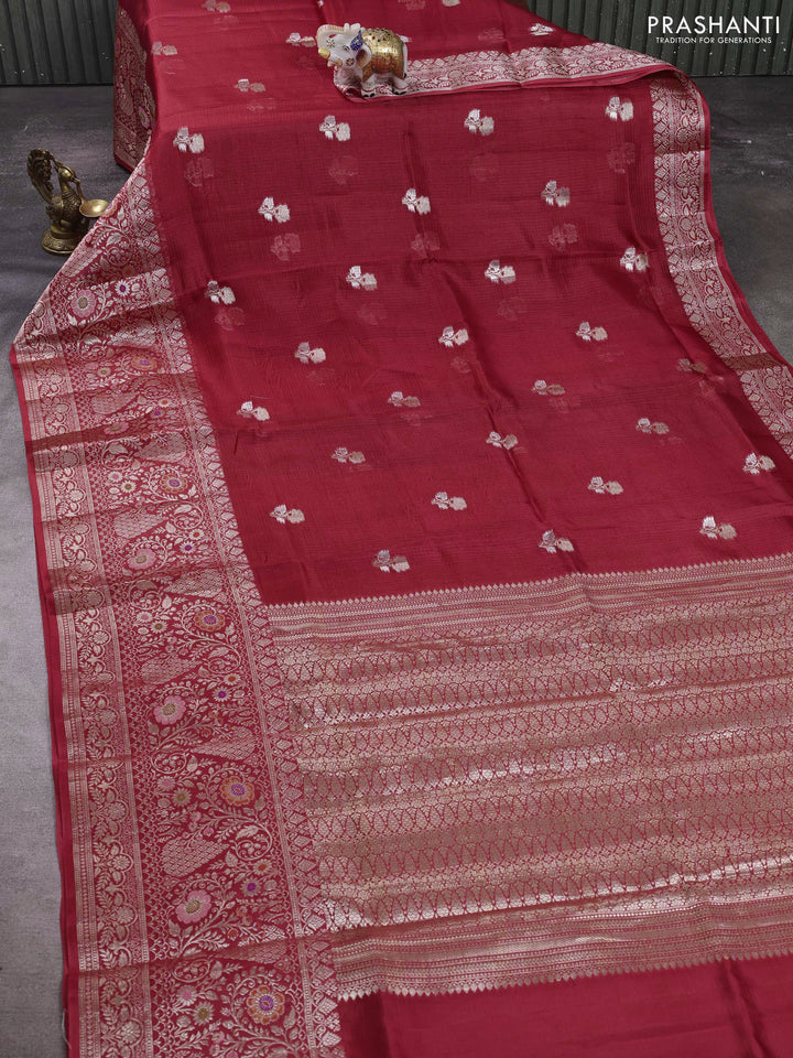 Red Banarasi Kota Silk Saree