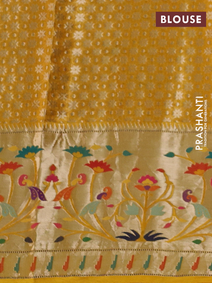 Mustard Yellow Banarasi Kota Silk Saree