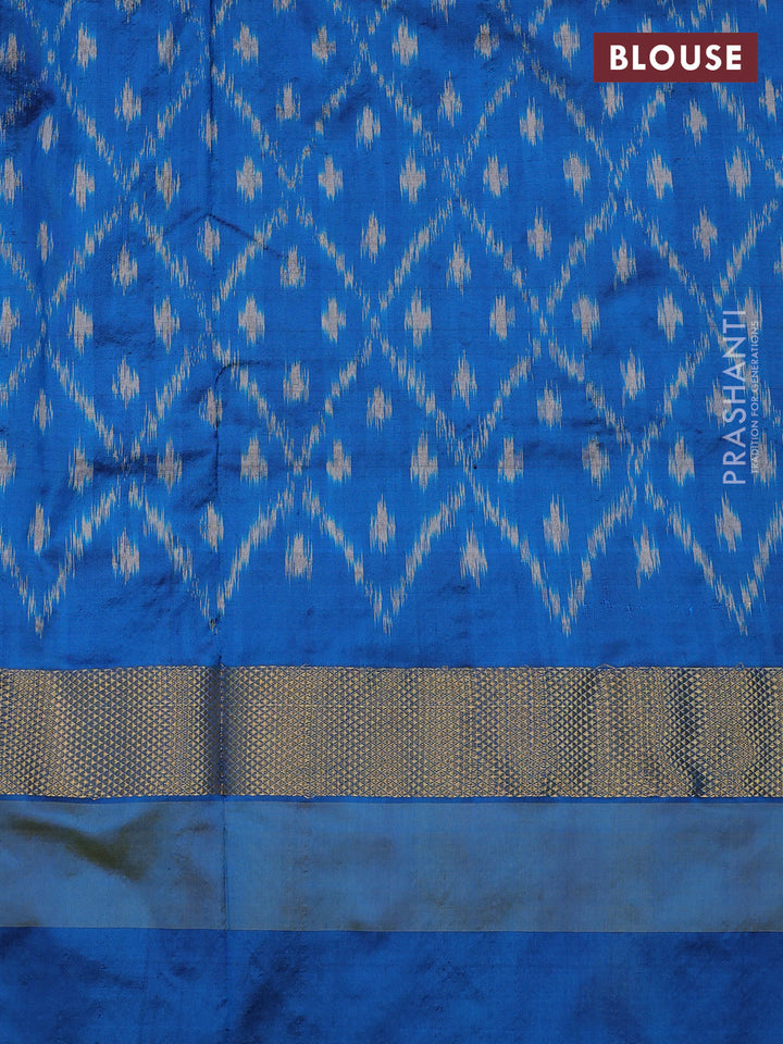 Grey & Cs Blue Pochampally Silk Saree