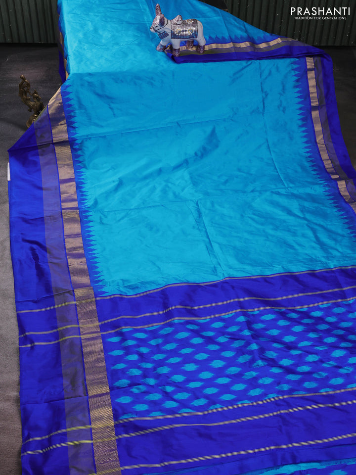 Cs Blue & Blue Pochampally Silk Saree