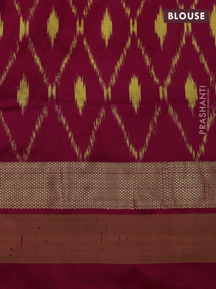 Yellow & Red Pochampally Silk Saree