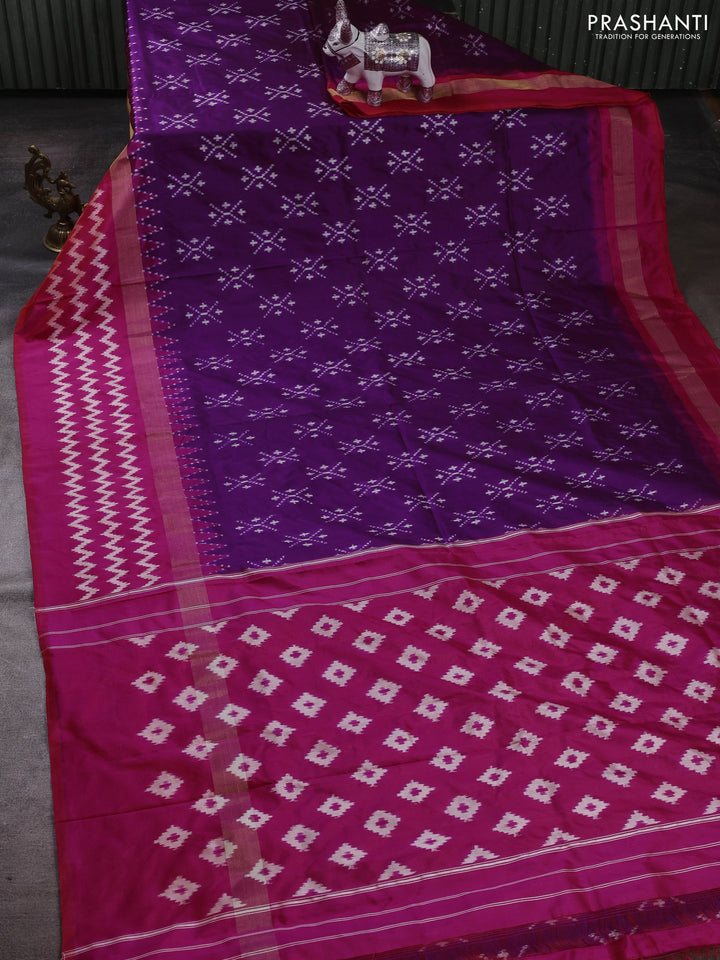 Purple & Pink Pochampally Silk Saree