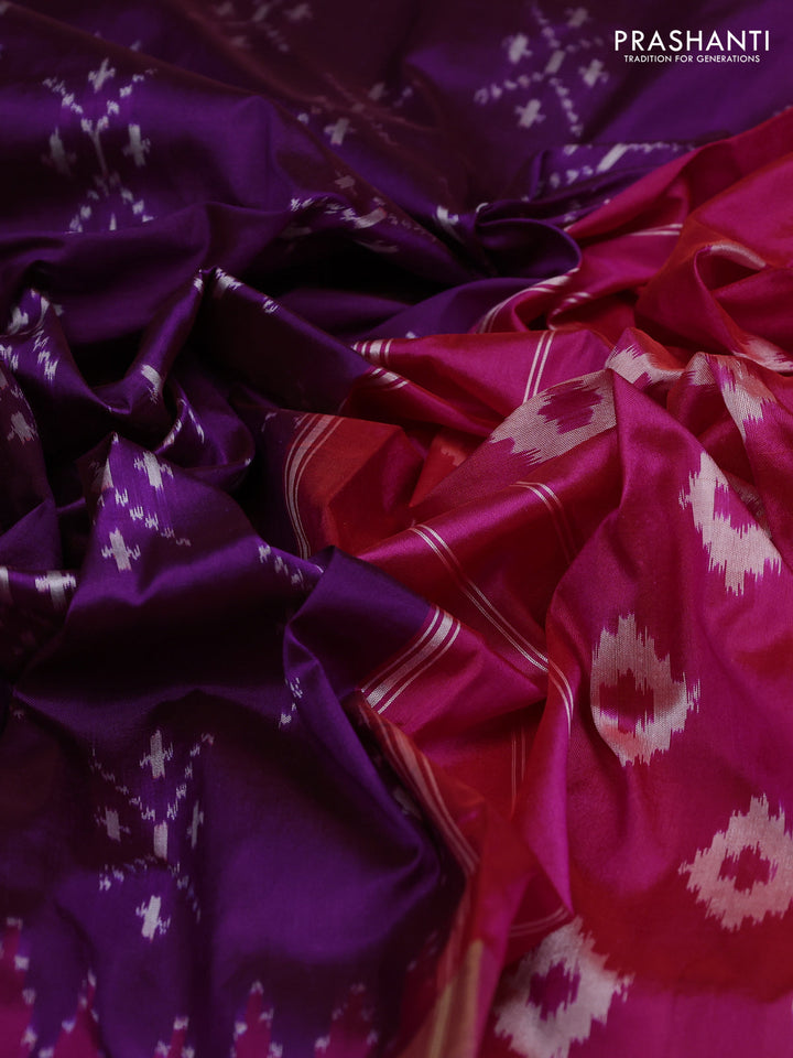Purple & Pink Pochampally Silk Saree