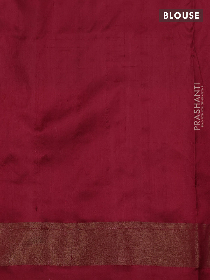 Royal Blue & Red Pochampally Silk Saree