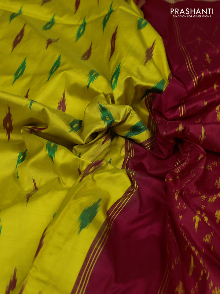 Yellow & Red Pochampally Silk Saree