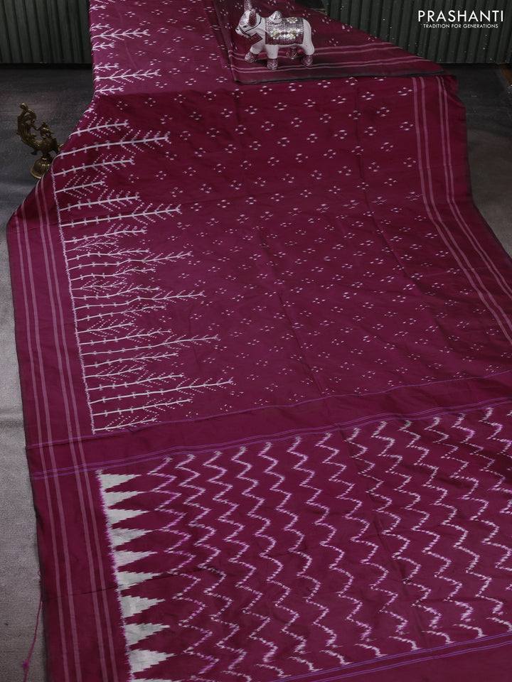 Maroon Pochampally Silk Saree