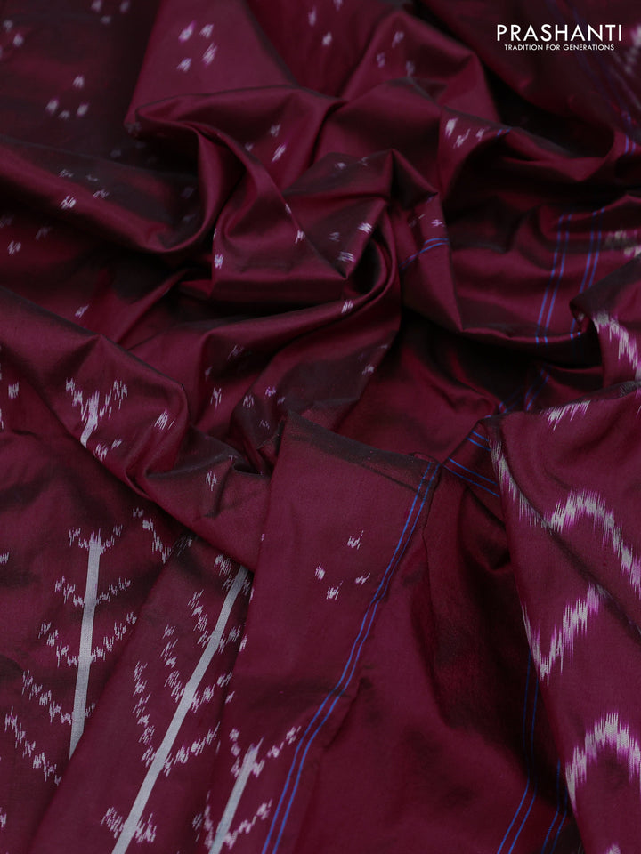 Maroon Pochampally Silk Saree