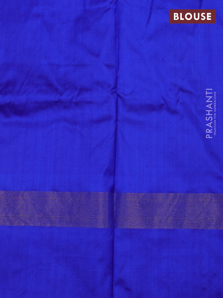 Pink & Royal Blue Pochampally Silk Saree