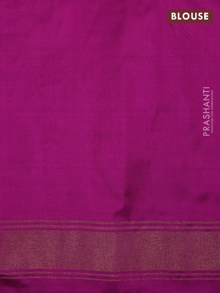 Mustard Yellow & Purple Pochampally Silk Saree