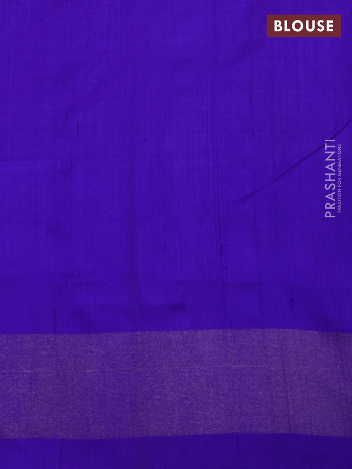 Pink & Royal Blue Pochampally Silk Saree