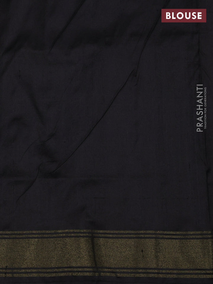 Mustard Yellow & Black Pochampally Silk Saree