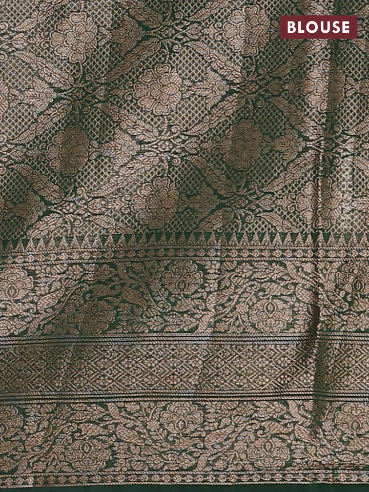 Red & Green Semi Chiniya Silk Saree