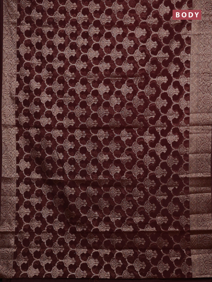 Maroon Semi Chiniya Silk Saree