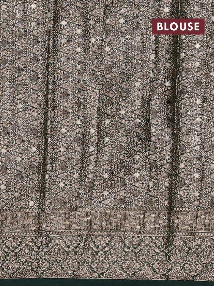 Bottle Green Semi Chiniya Silk Saree