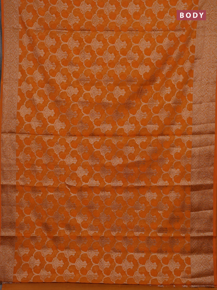 Mango Yellow Semi Chiniya Silk Saree