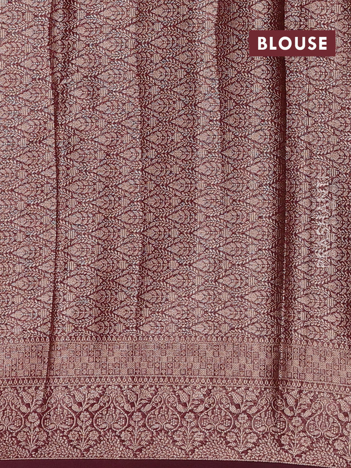 Maroon Semi Chiniya Silk Saree