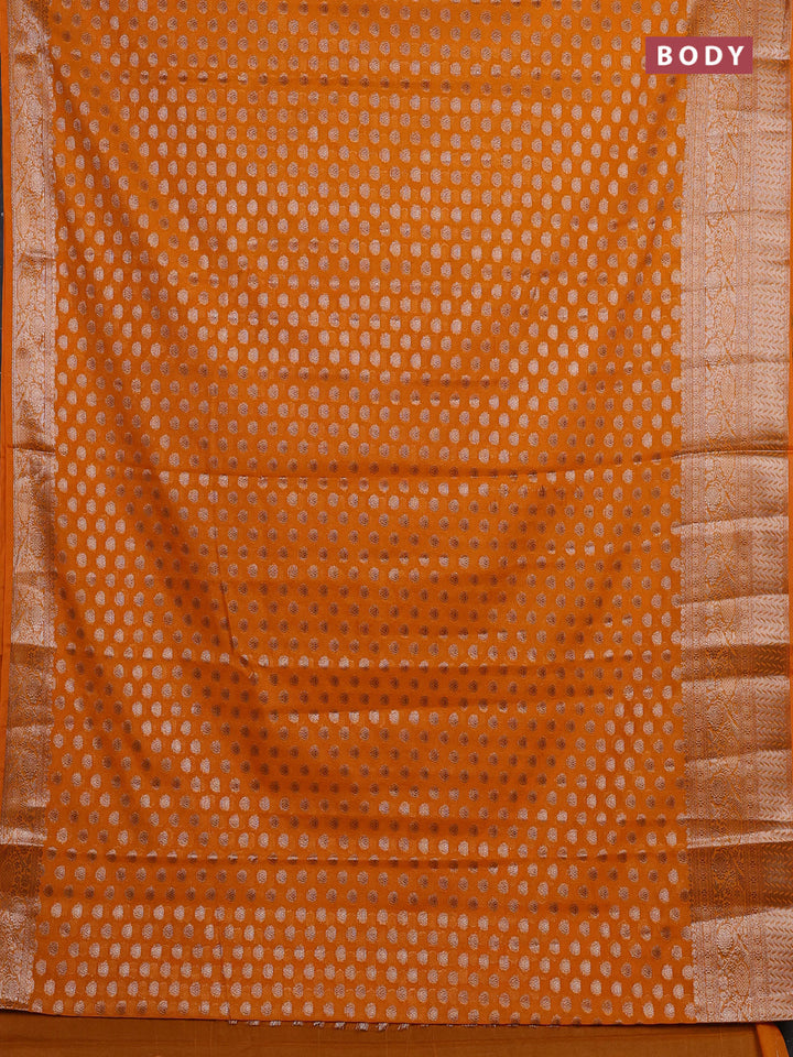 Mango Yellow Semi Chiniya Silk Saree