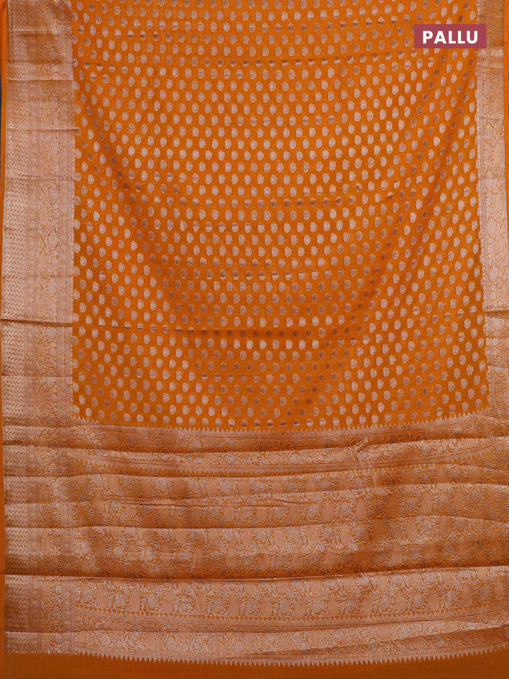 Mango Yellow Semi Chiniya Silk Saree