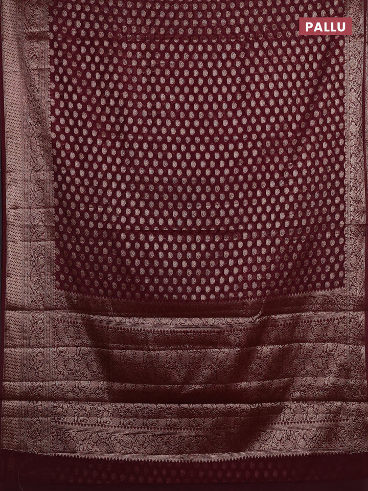 Wine Semi Chiniya Silk Saree
