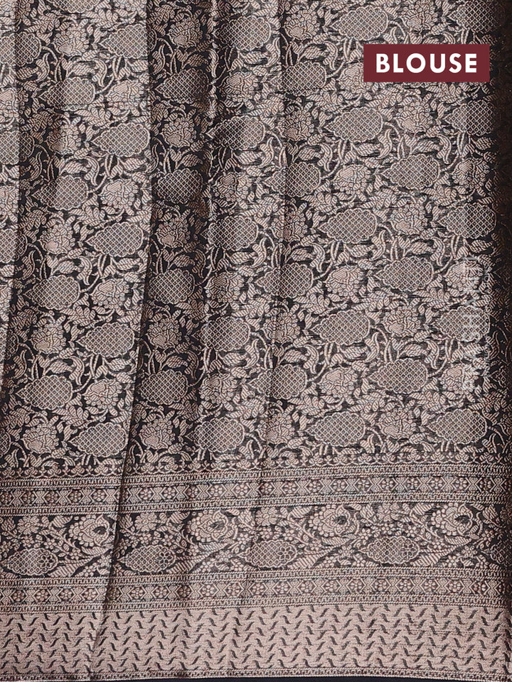 Black Semi Chiniya Silk Saree
