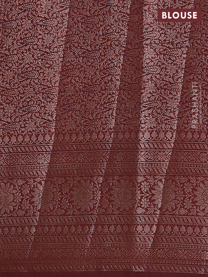 Coffee Brown Semi Chiniya Silk Saree