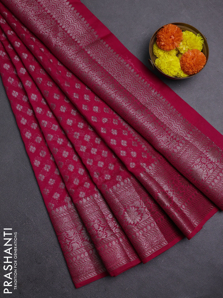 Pink Semi Chiniya Silk Saree