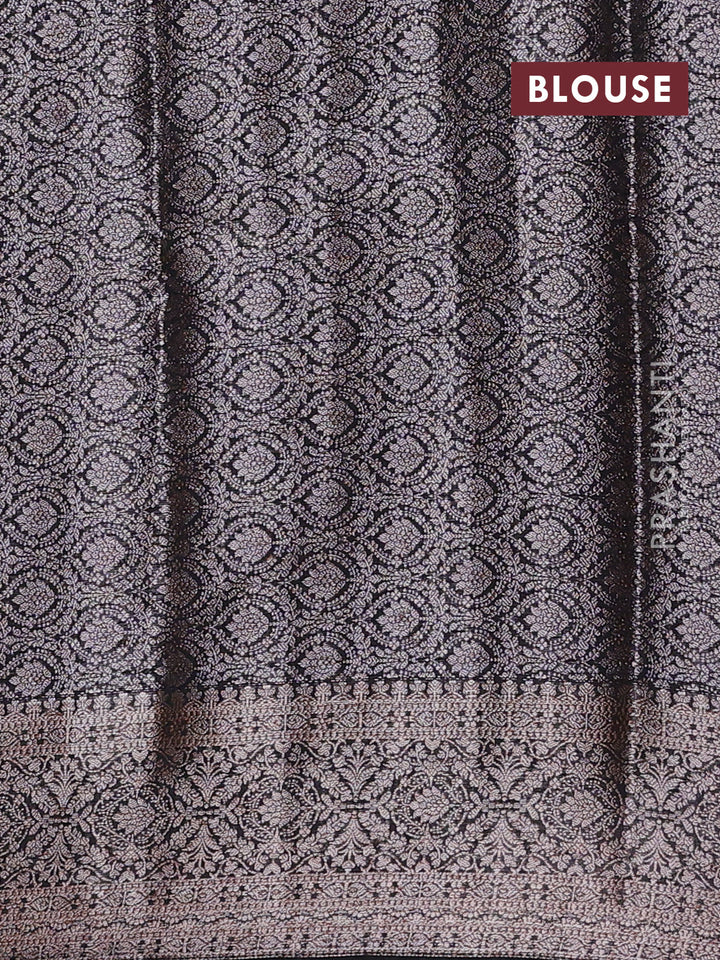 Black Semi Chiniya Silk Saree