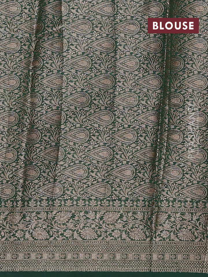 Red & Green Semi Chiniya Silk Saree