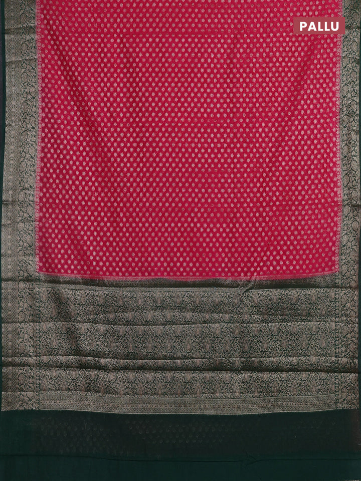 Pink & Green Semi Chiniya Silk Saree