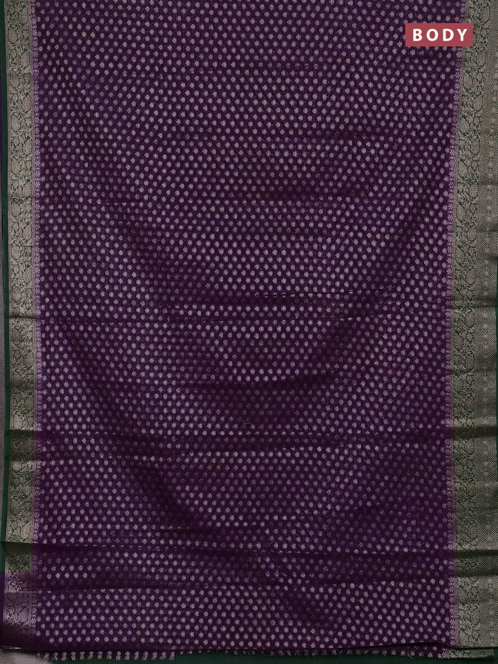 Violet & Green Semi Chiniya Silk Saree