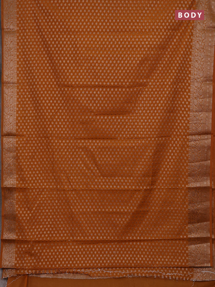 Mustard Yellow Semi Chiniya Silk Saree