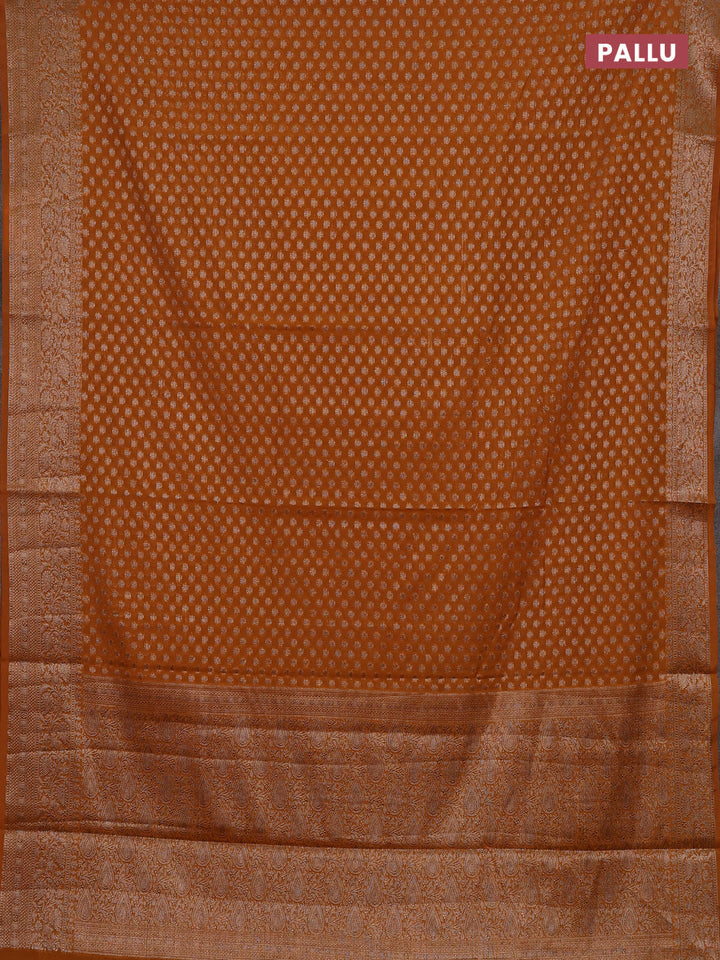 Mustard Yellow Semi Chiniya Silk Saree
