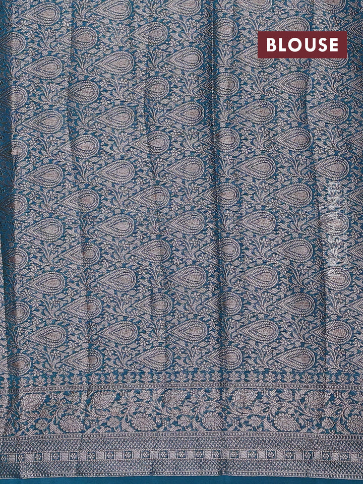 Peacock Green Semi Chiniya Silk Saree